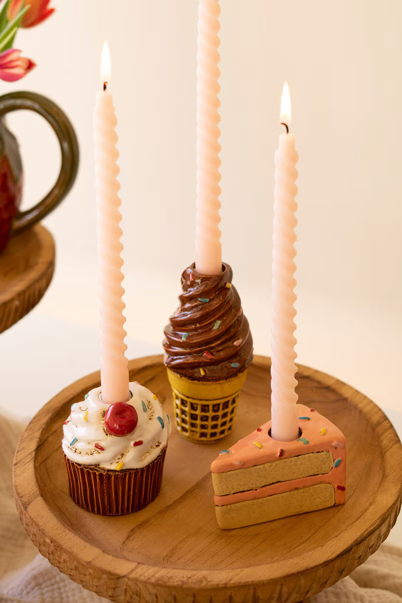 Set of 3 Dessert Ceramic Taper Holders