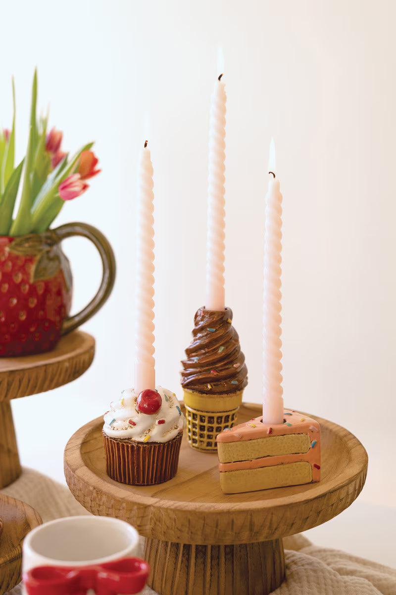 Set of 3 Dessert Ceramic Taper Holders