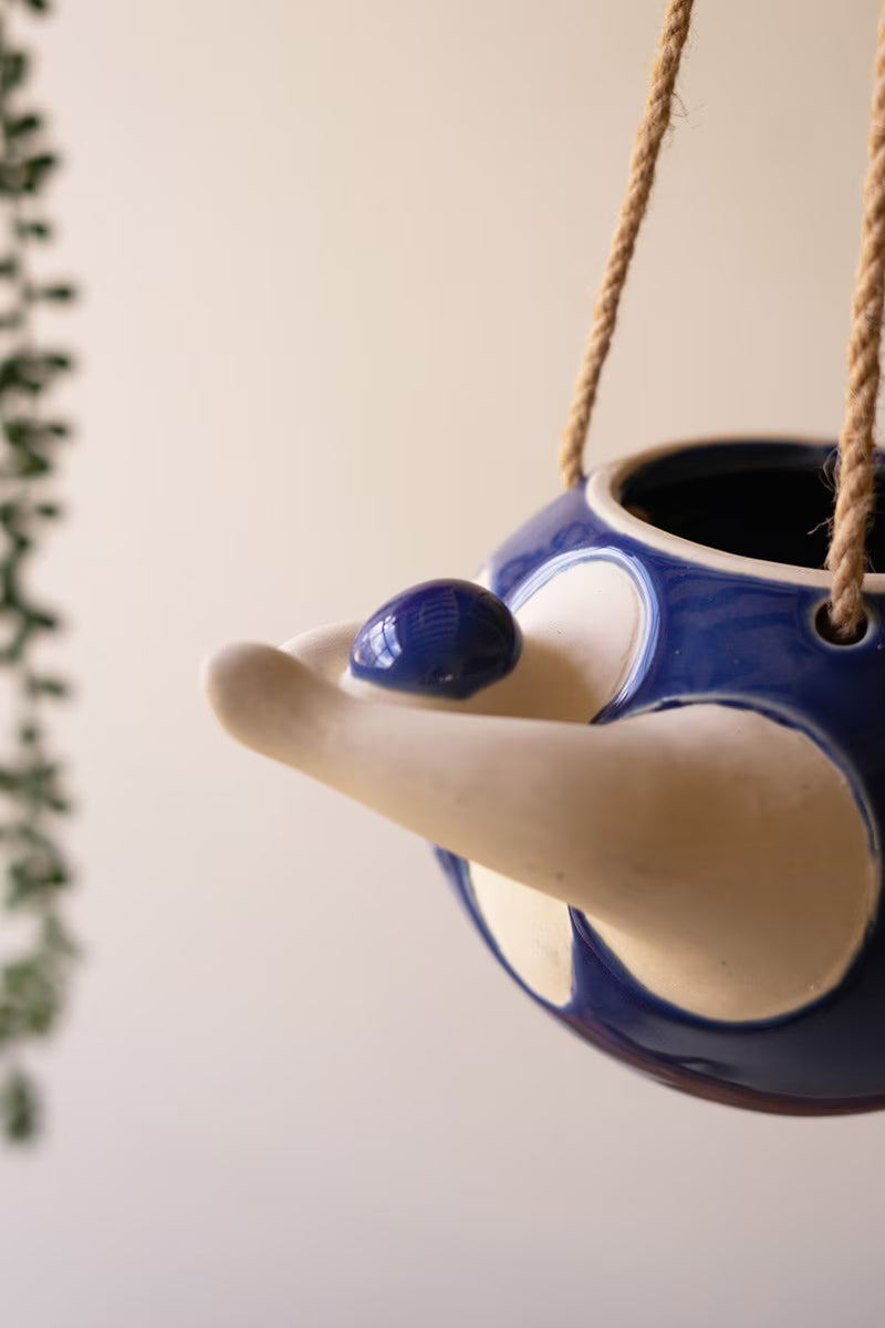 Set of 2 Hanging Ceramic Swimmers Planters