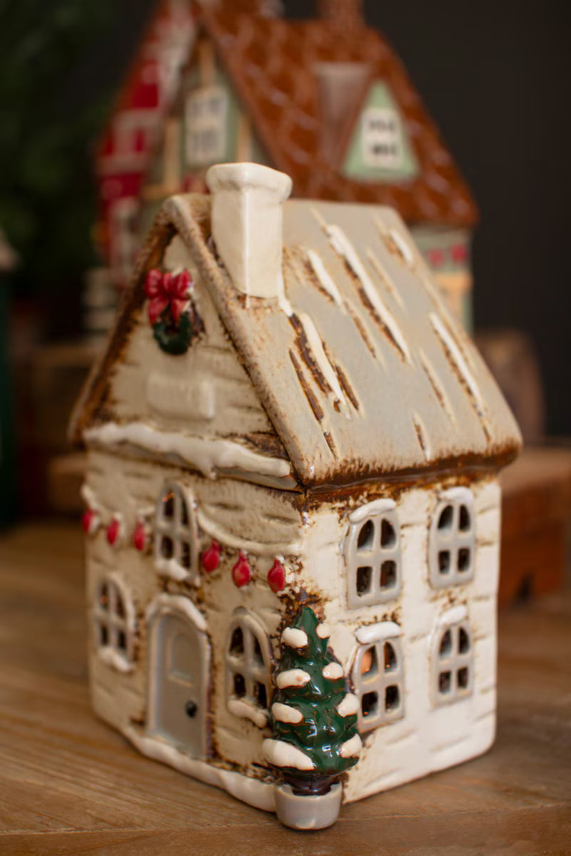 Set of 4 Ceramic Christmas Village