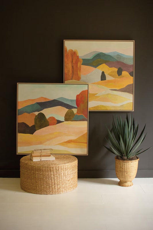 Set of 2 Framed Landscapes Paintings