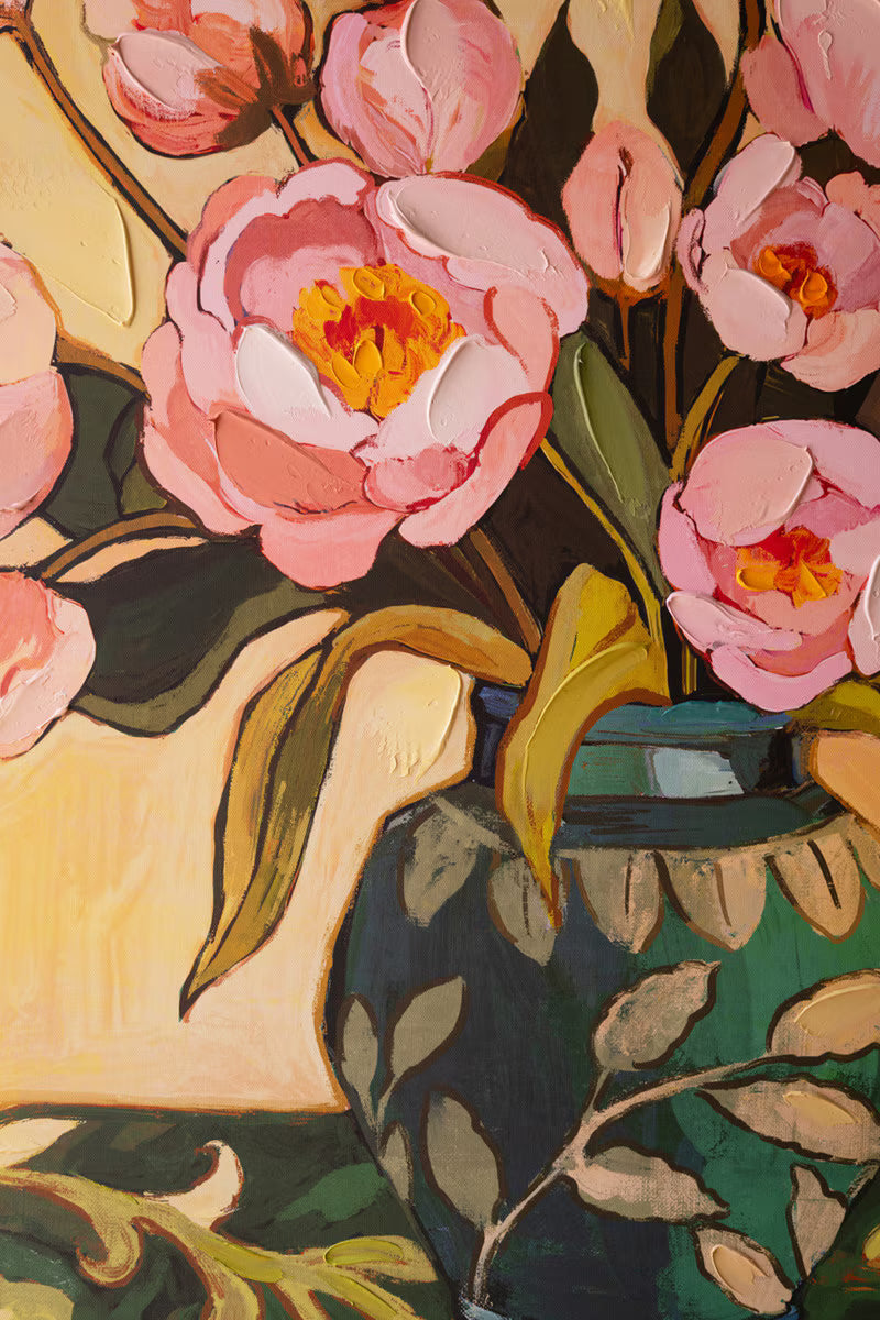 Framed Peonies in a Vase Painting