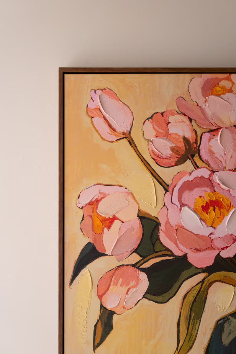 Framed Peonies in a Vase Painting