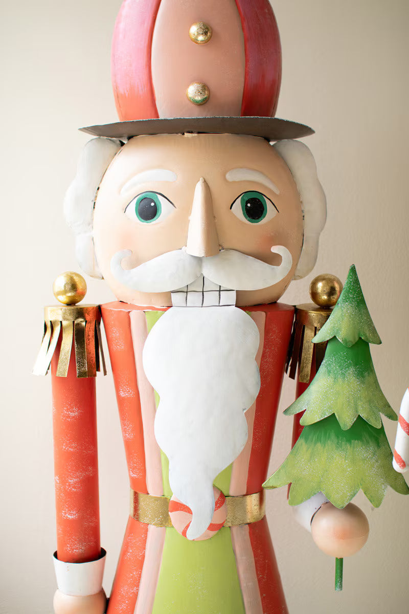 Set of 2 Life-Size Painted Metal Nutcrackers
