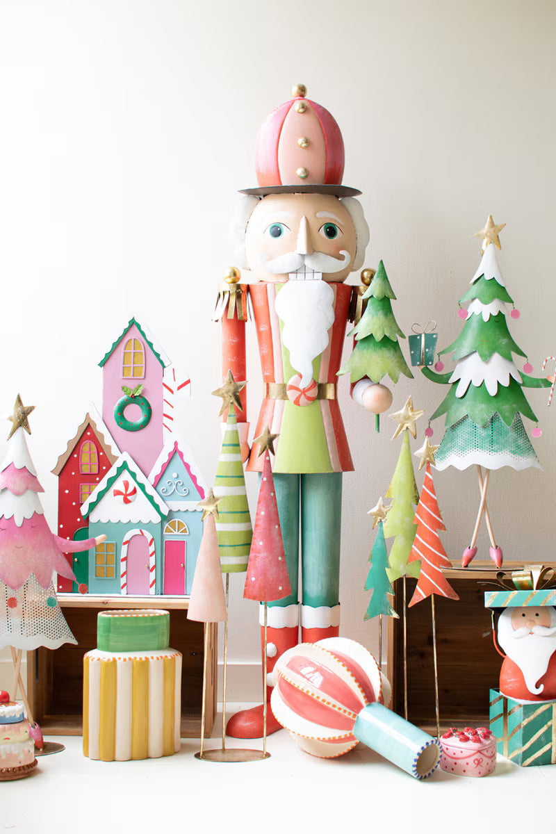 Set of 2 Life-Size Painted Metal Nutcrackers