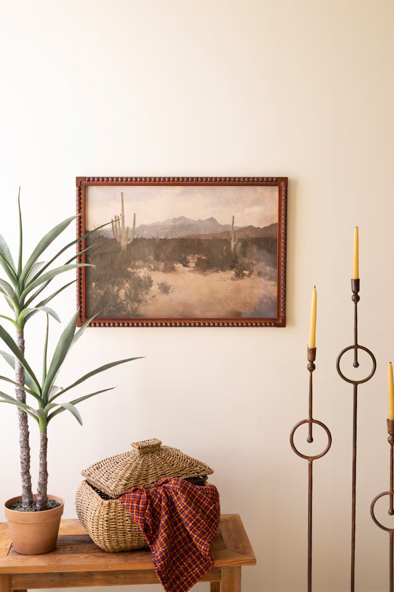 Framed Desert Landscape Print under Glass