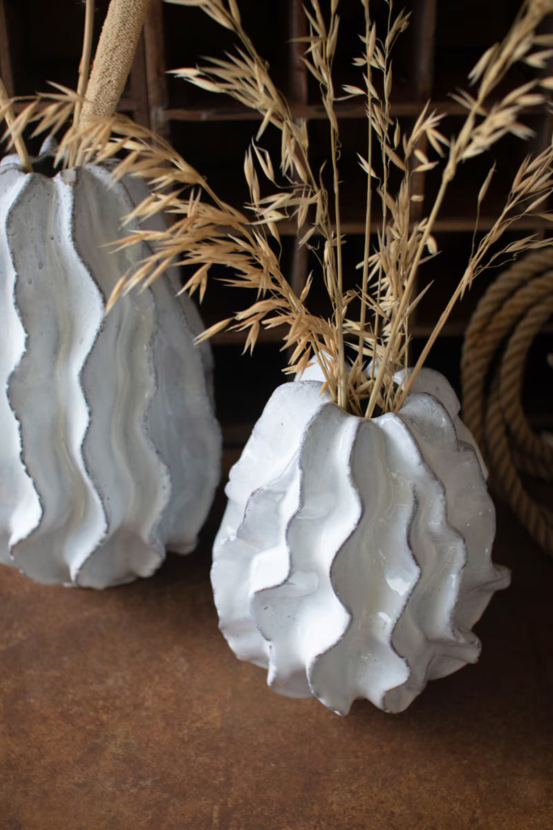 Small Ceramic Ruffle Vase