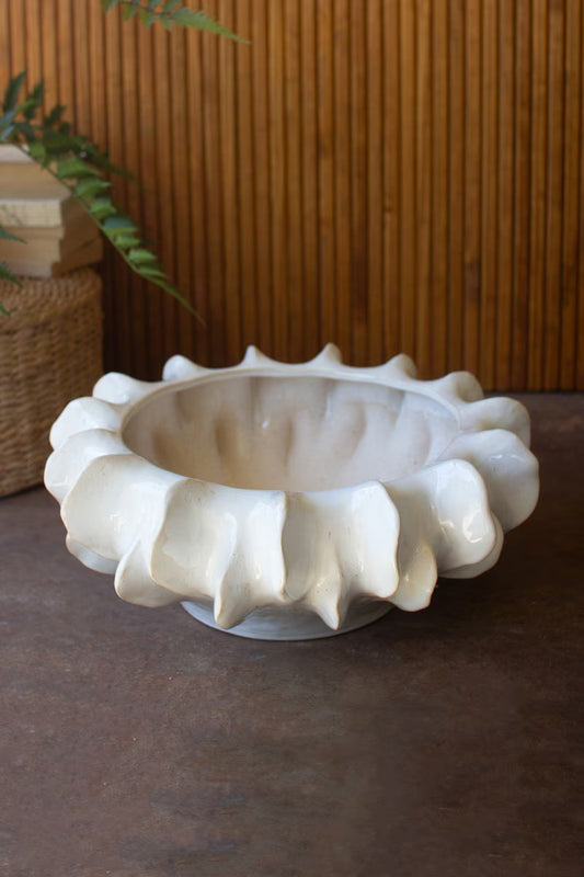Organic Ruffle Ceramic Compote