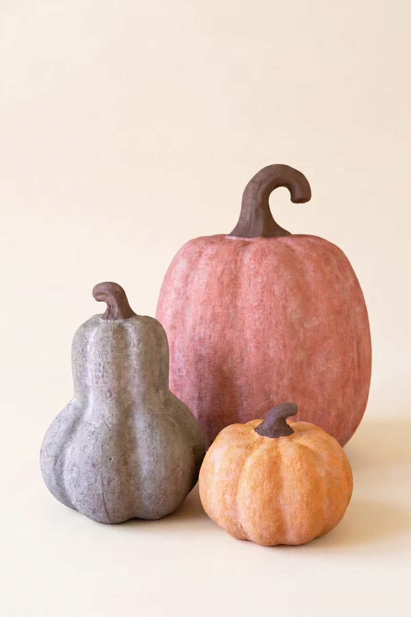 Set of 3 Terracotta Pumpkins