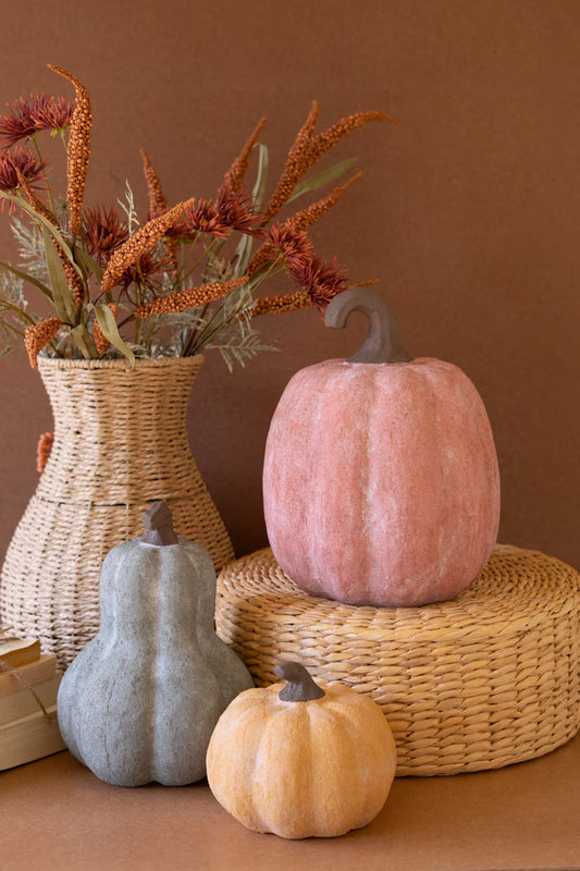 Set of 3 Terracotta Pumpkins