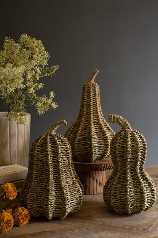 Set of Three Woven Vine Gourds