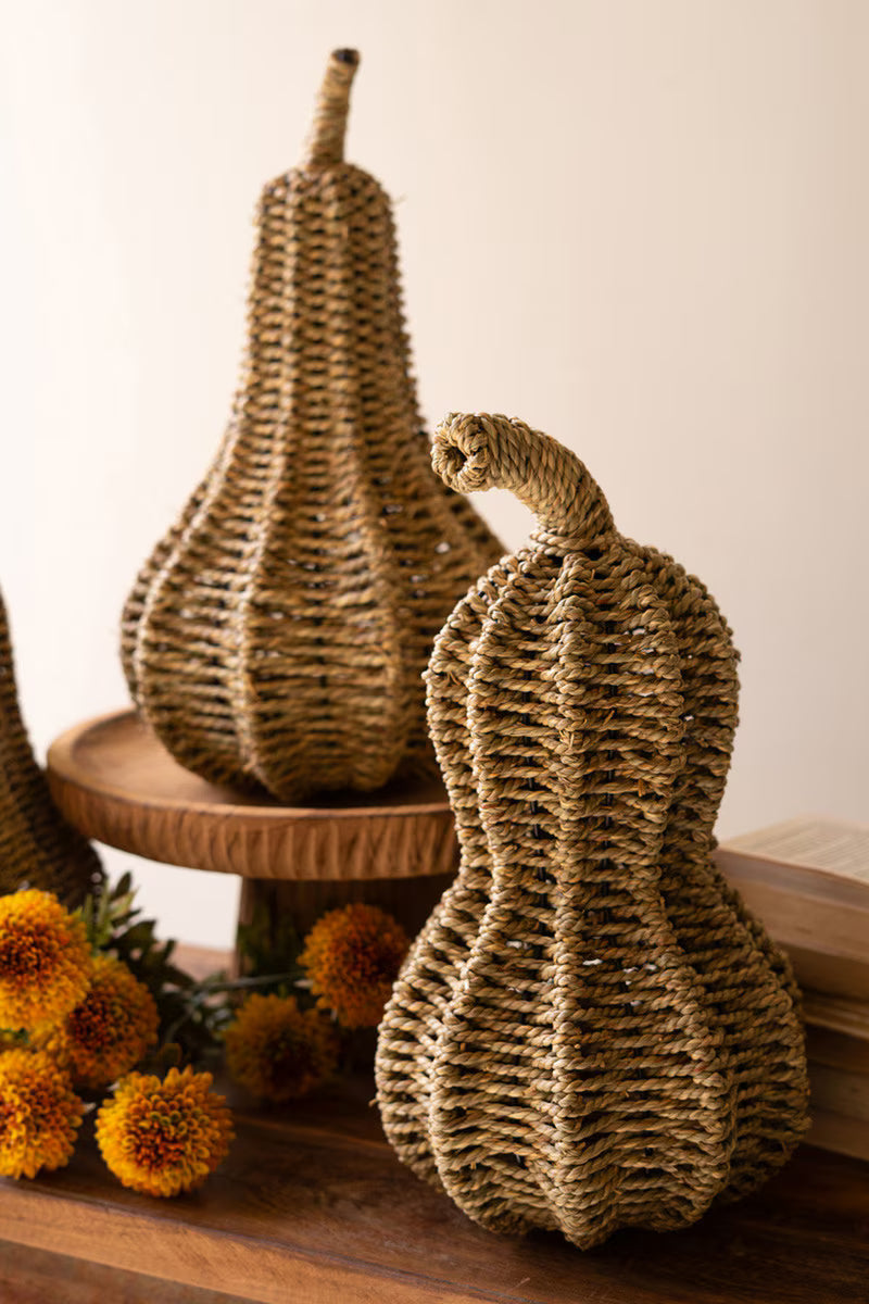 Set of Three Woven Vine Gourds