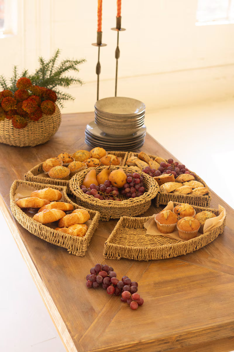 Large Woven Vine Five Piece Round Serving Set