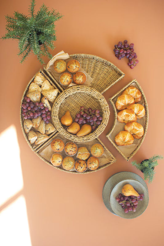Large Woven Vine Five Piece Round Serving Set