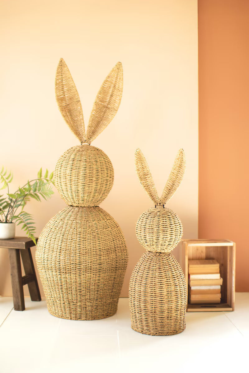 Set of 2 Giant Woven Vine Rabbits