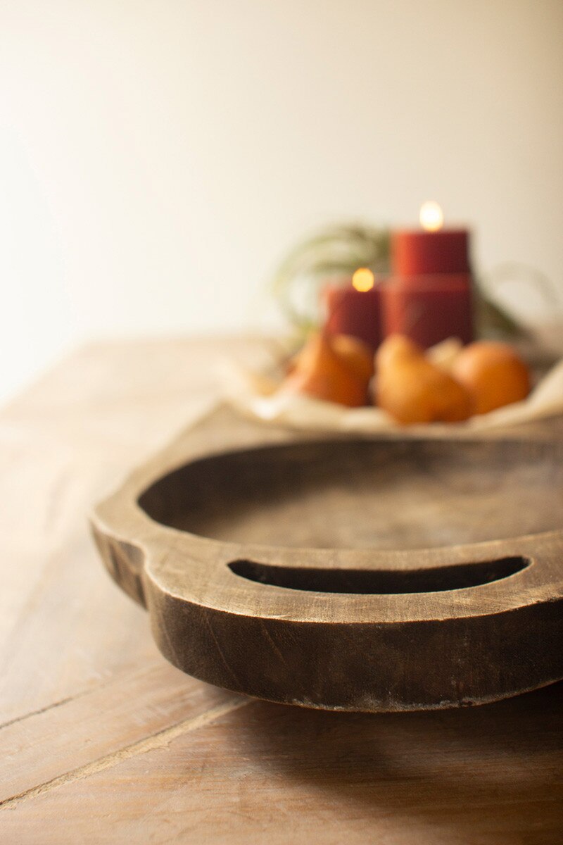 Dark Brown Giant Wood Tray