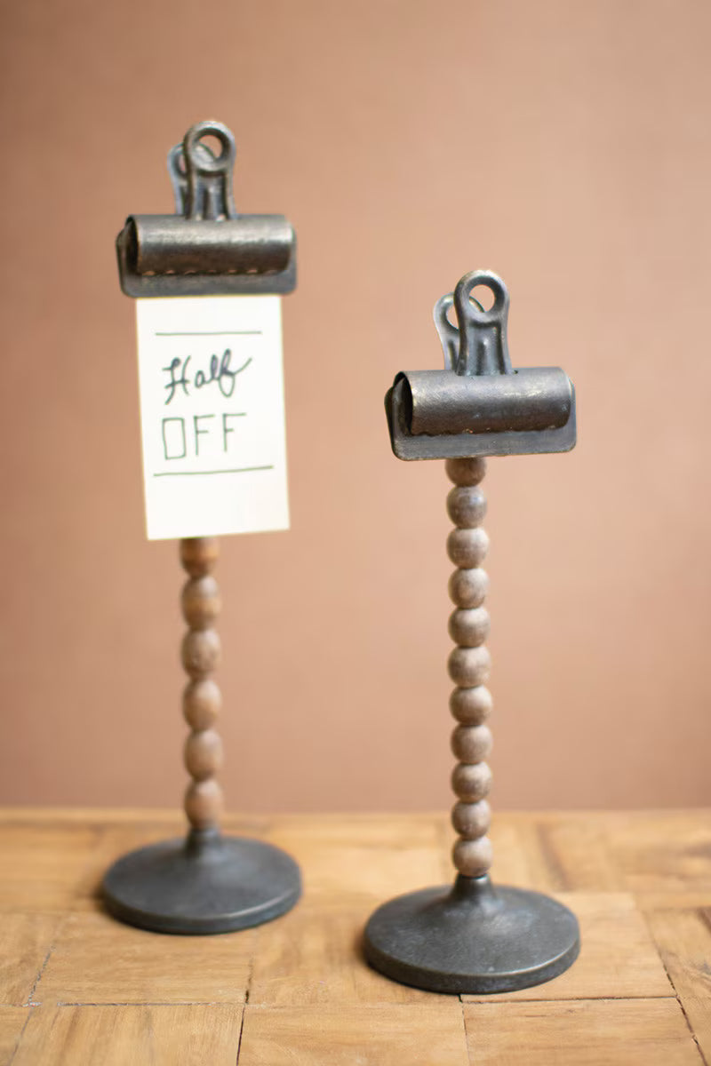Set of 2 Clips with Beaded Stem