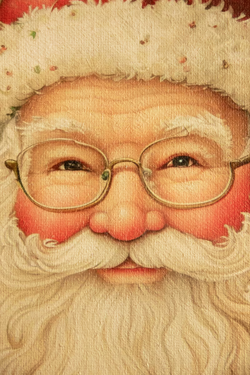 Vintage-Inspired Santa Painting on Burlap