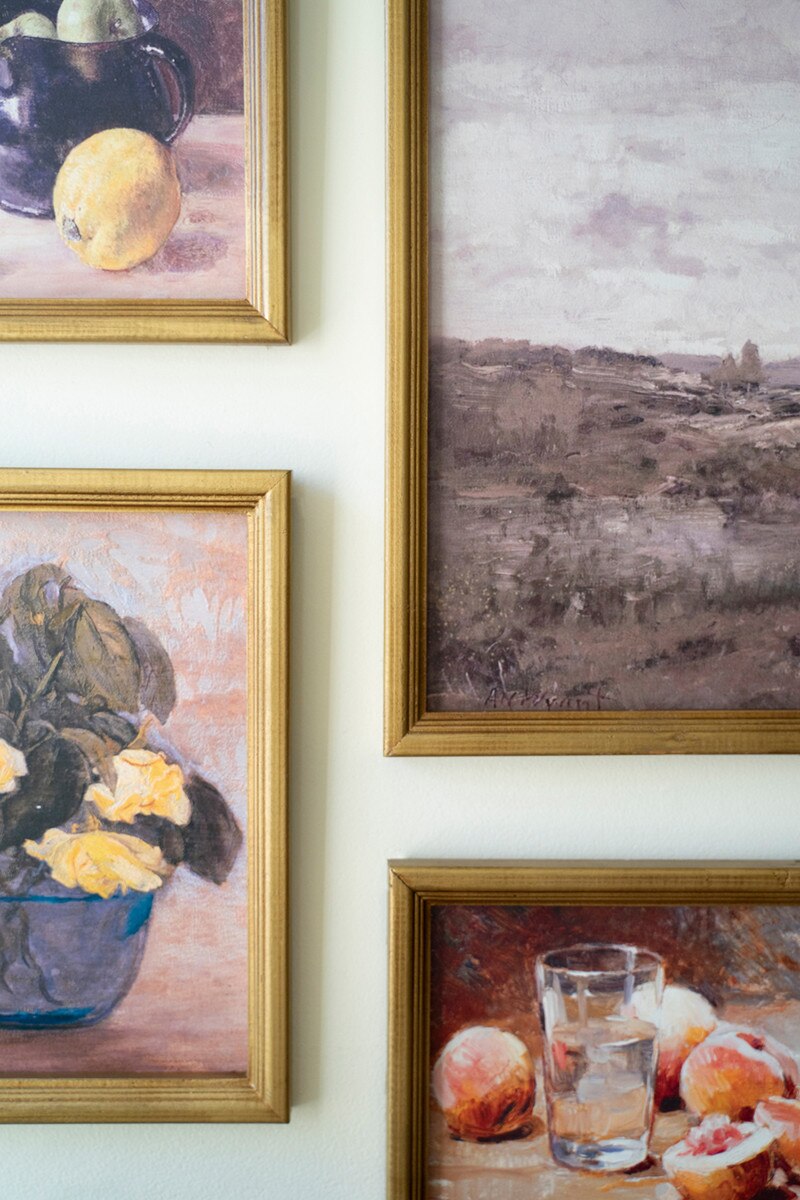 Set of 5 Framed Vintage Gallery Wall Prints