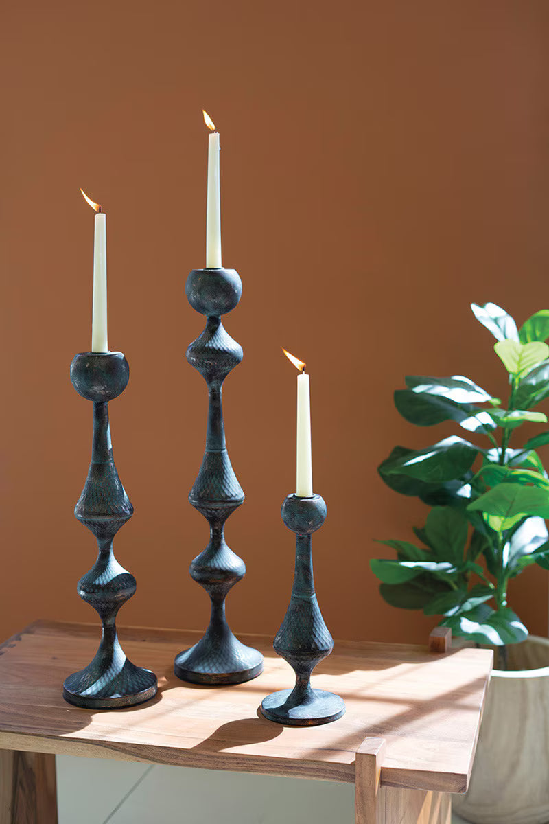 Set of 3 Metal Candle Towers