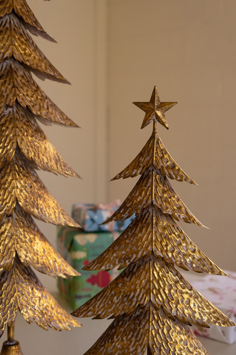 Set of 2 Antique Gold Christmas Trees