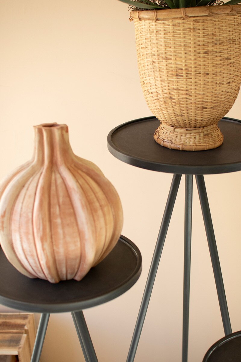 Set of 3 Tall Painted Metal Display Stands