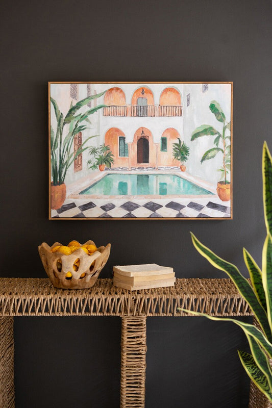 Framed Moroccan Hotel Painting