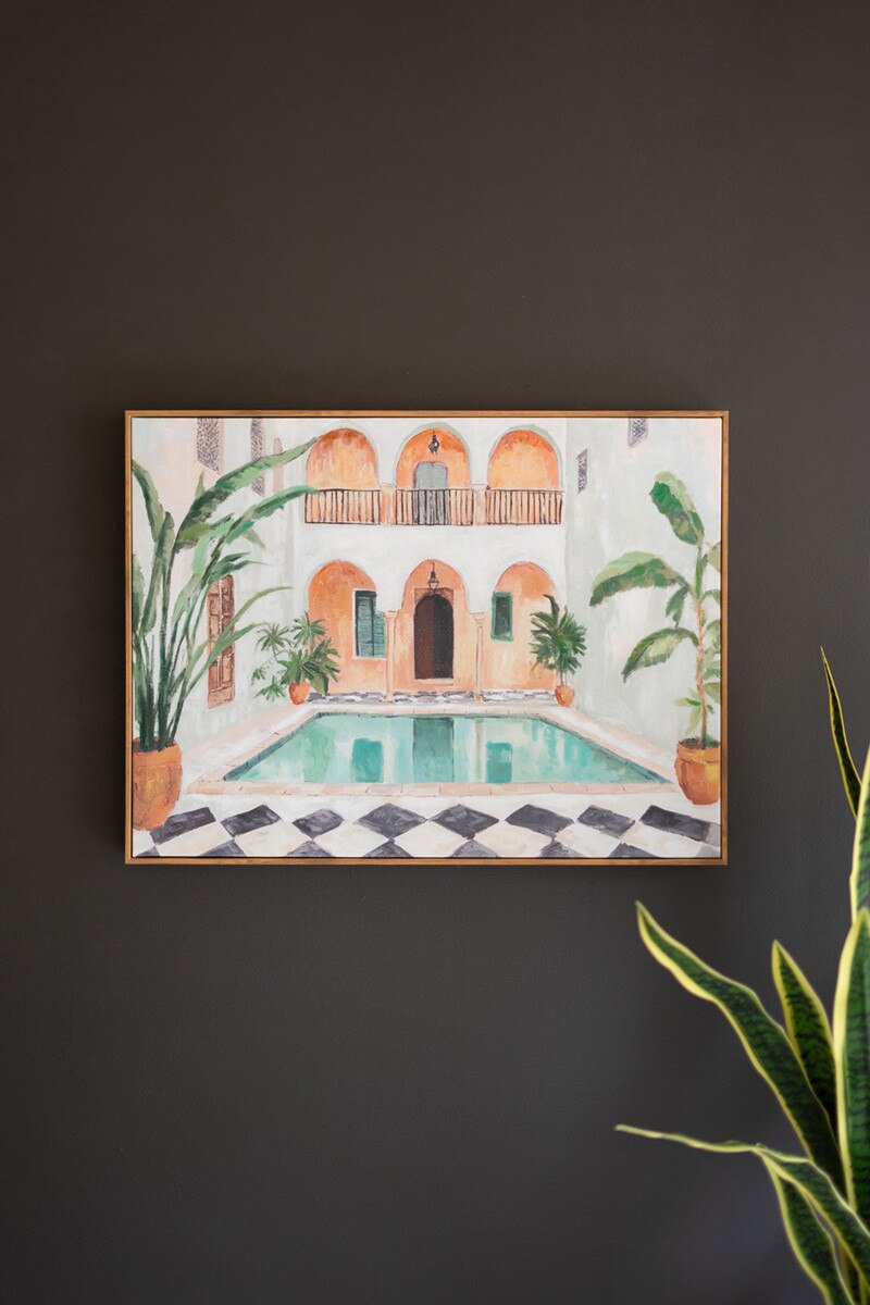 Framed Moroccan Hotel Painting