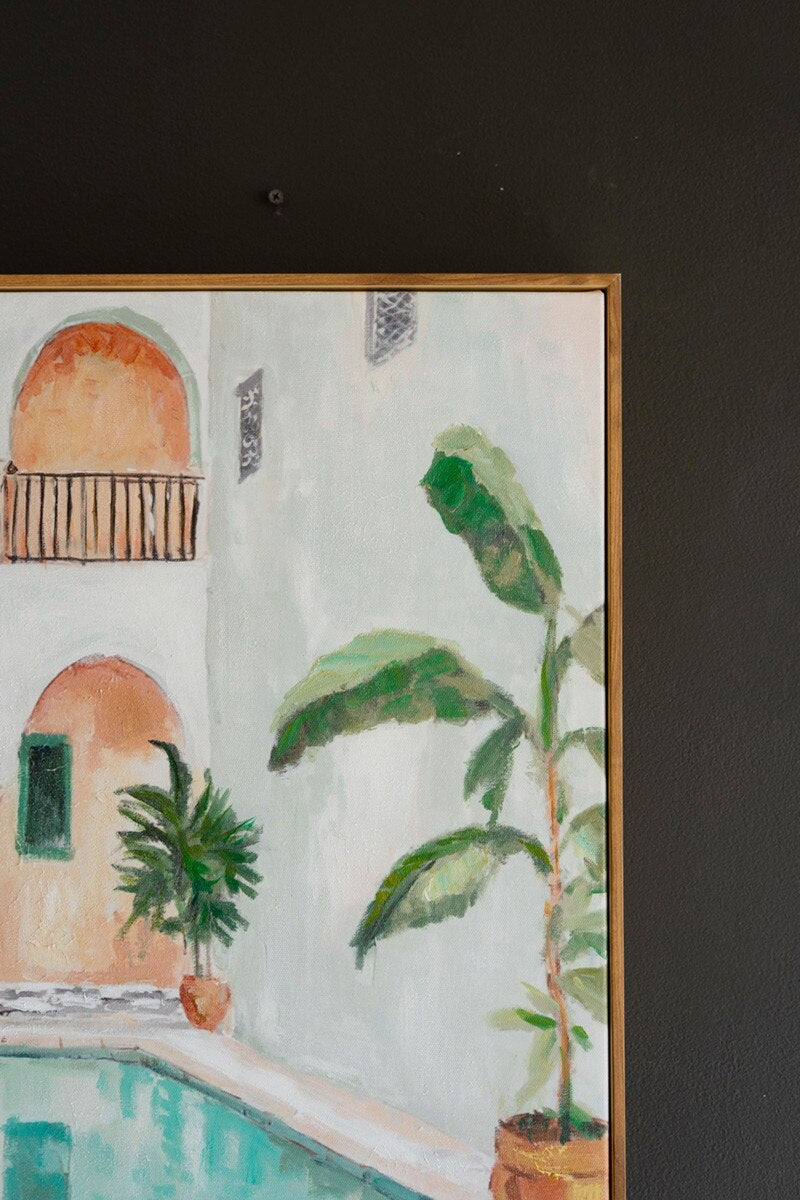 Framed Moroccan Hotel Painting