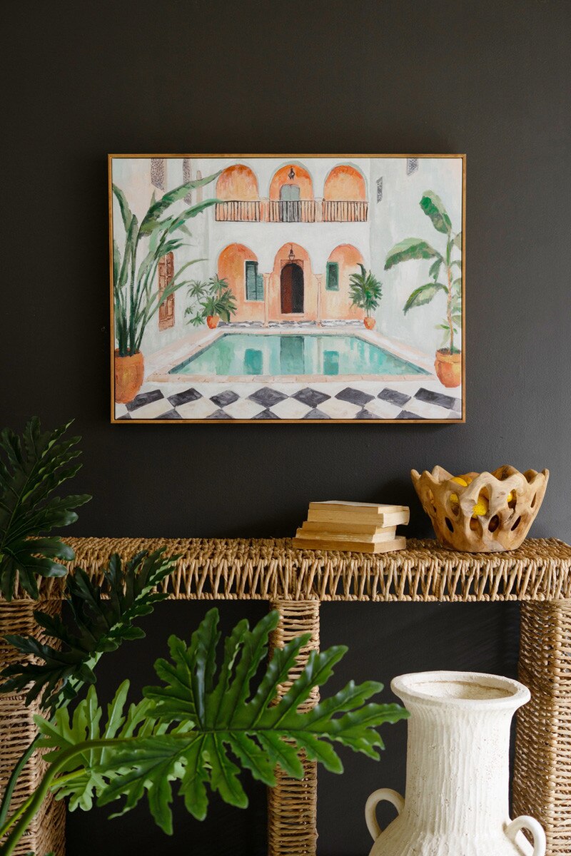 Framed Moroccan Hotel Painting