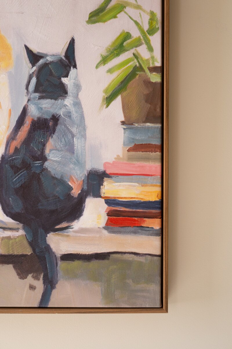 Framed Two Cats Painting