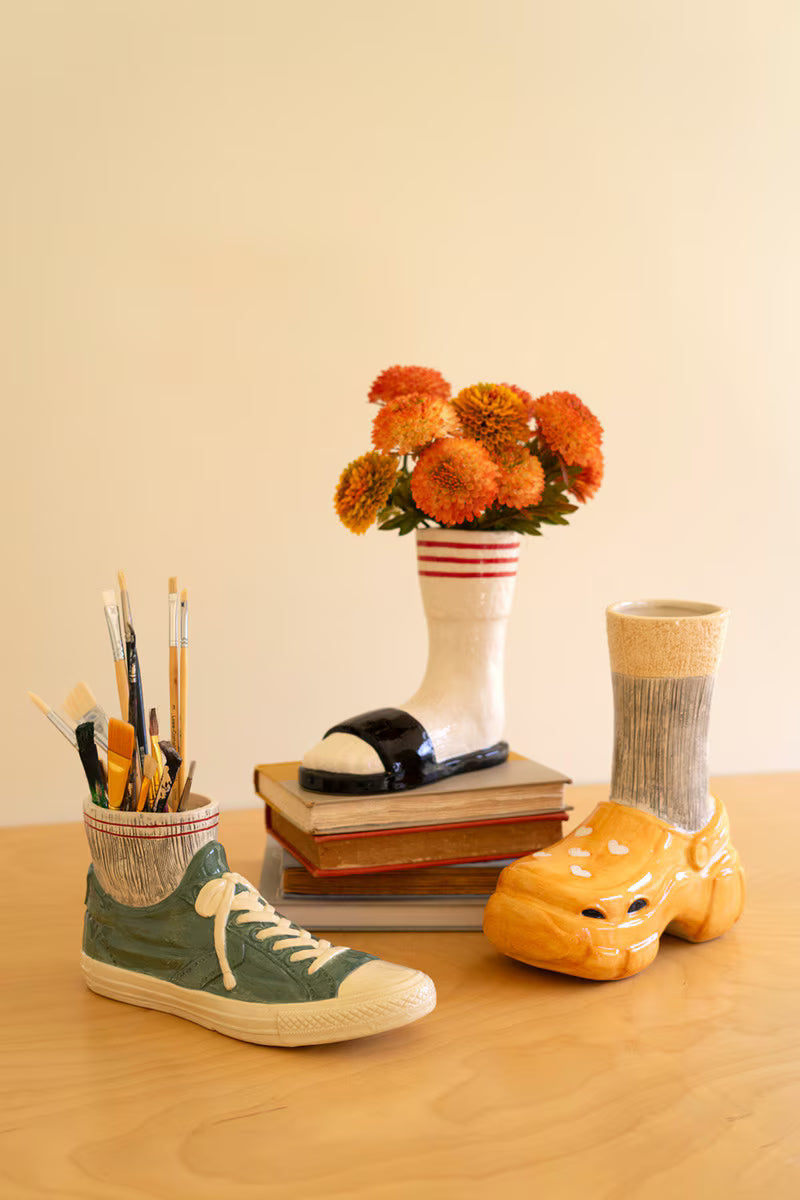 Ceramic Slide with Socks Vase