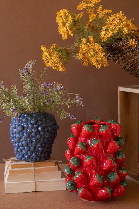 Ceramic Blueberries Vase