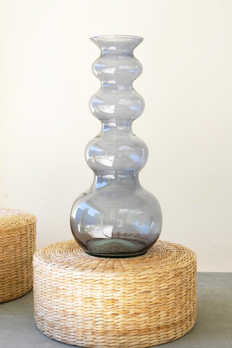 Blue Large Glass Bubble Vase