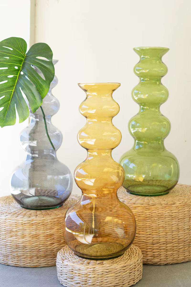 Blue Large Glass Bubble Vase