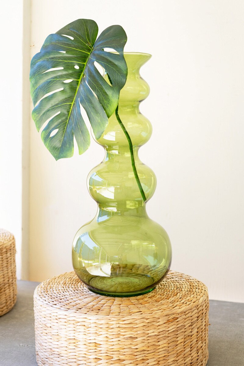 Green Large Glass Bubble Vase