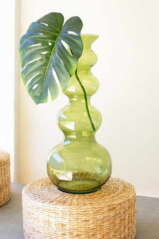 Green Large Glass Bubble Vase