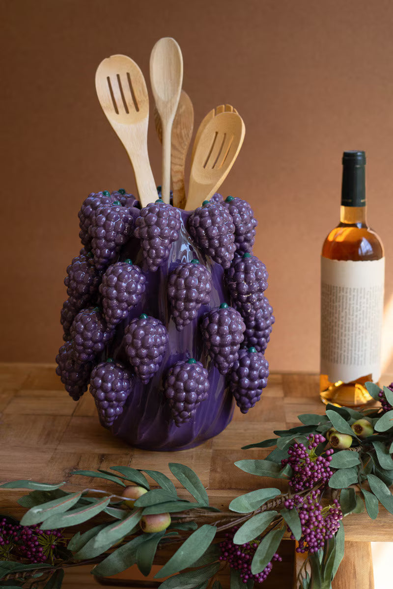 Ceramic Grapes Vase