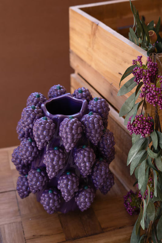 Ceramic Grapes Vase