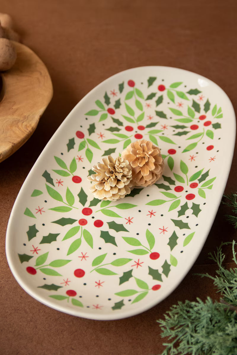 Oval Ceramic Christmas Platter