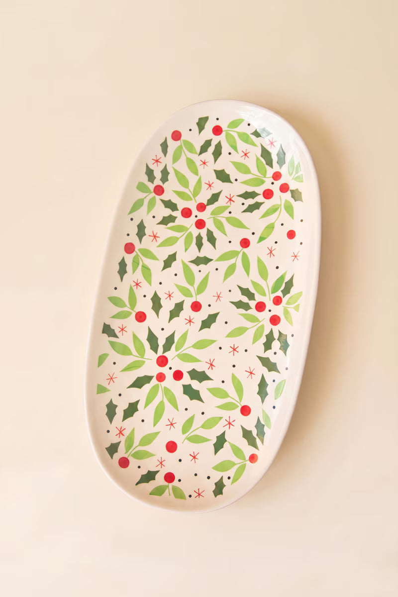 Oval Ceramic Christmas Platter