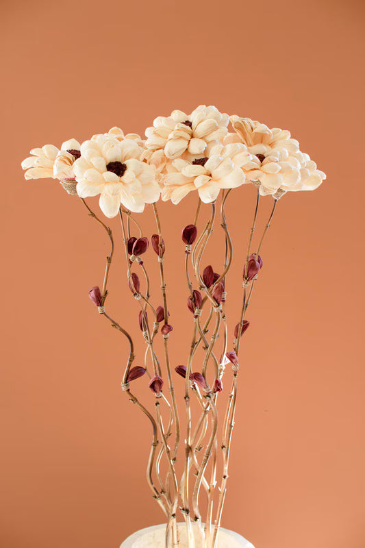 Camilia Set of 12 Cornhusk Botanicals on a Bamboo Stem