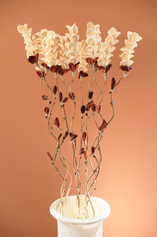Snap Dragon Set of 12 Cornhusk Botanicals on a Bamboo Stem