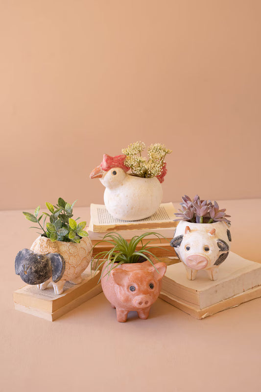 Set of 4 Farm Animal Planters