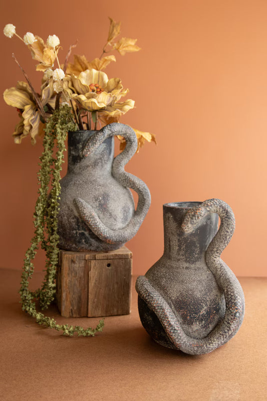 Clay Snake Vase