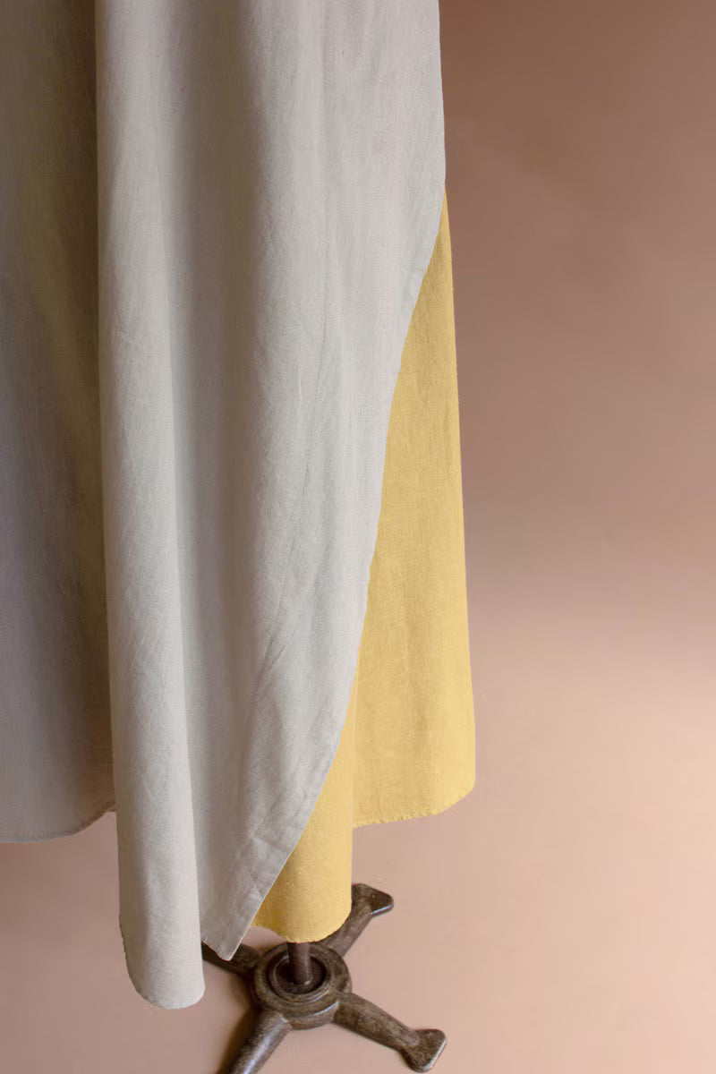 Fog and Pistachio Sleeveless Double-Sided Tie Dress