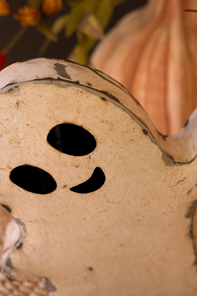 Set of 2 Recycled Iron Halloween Ghosts