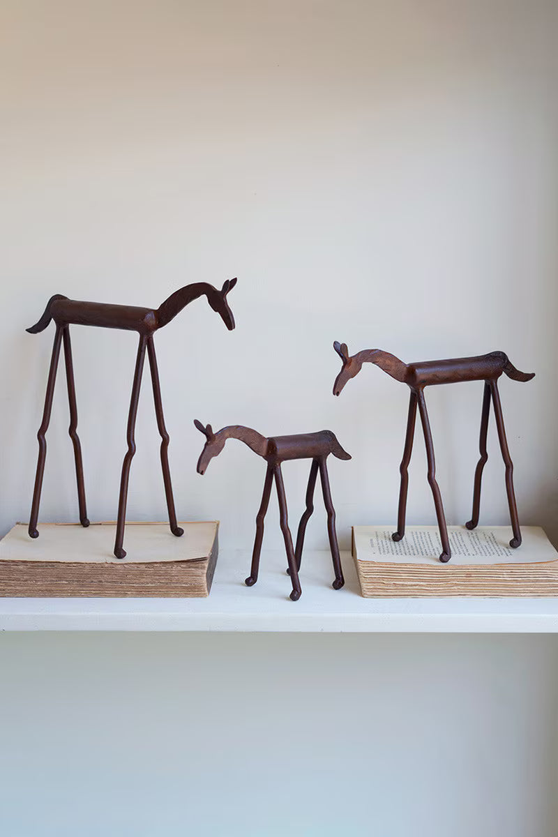 Set of 3 Hand-Forged Iron Horses