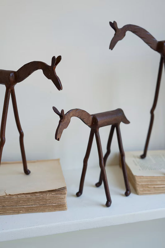 Set of 3 Hand-Forged Iron Horses