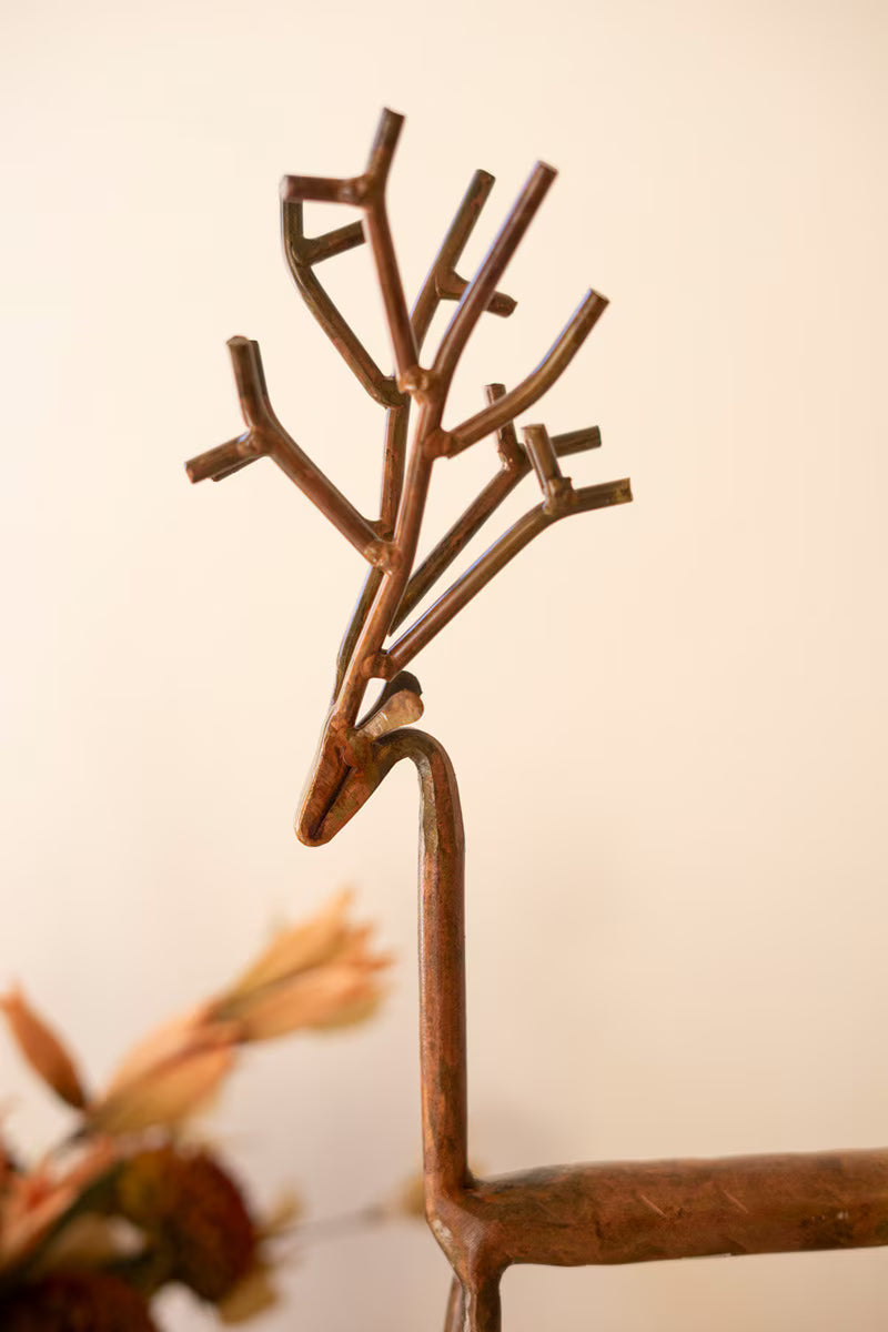 Set of 2 Forged-Iron Deer